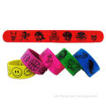 Personalized Reflective Colorful Printed One Inch Silicone Slap Bracelet